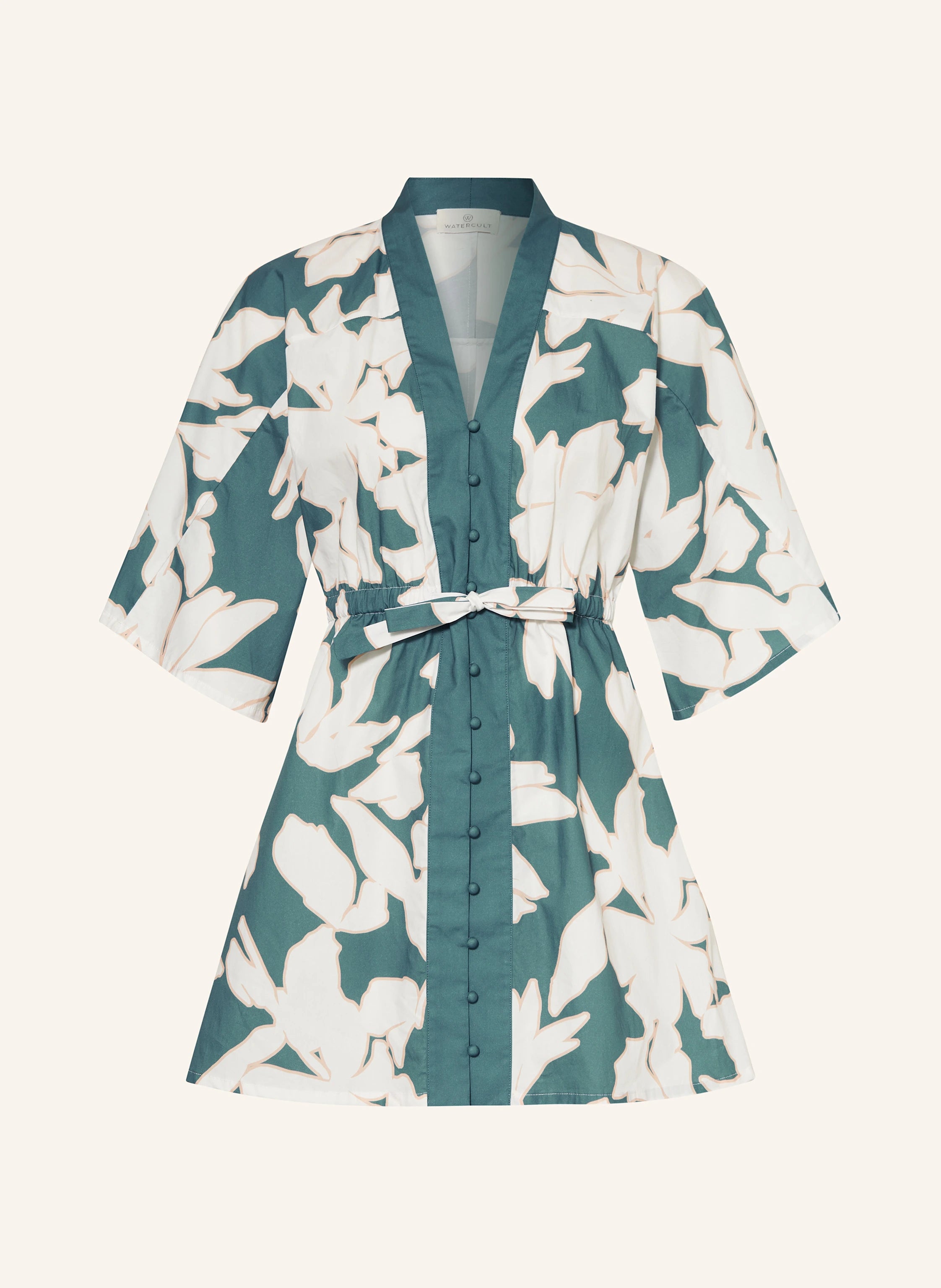 Floral Abstract Buttoned Dress