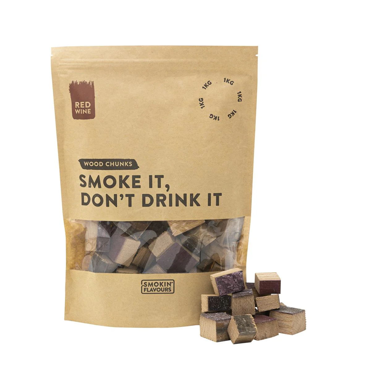 Rookchunks 1 KG Rode Wijnvaten – Eikenhout Rookhout