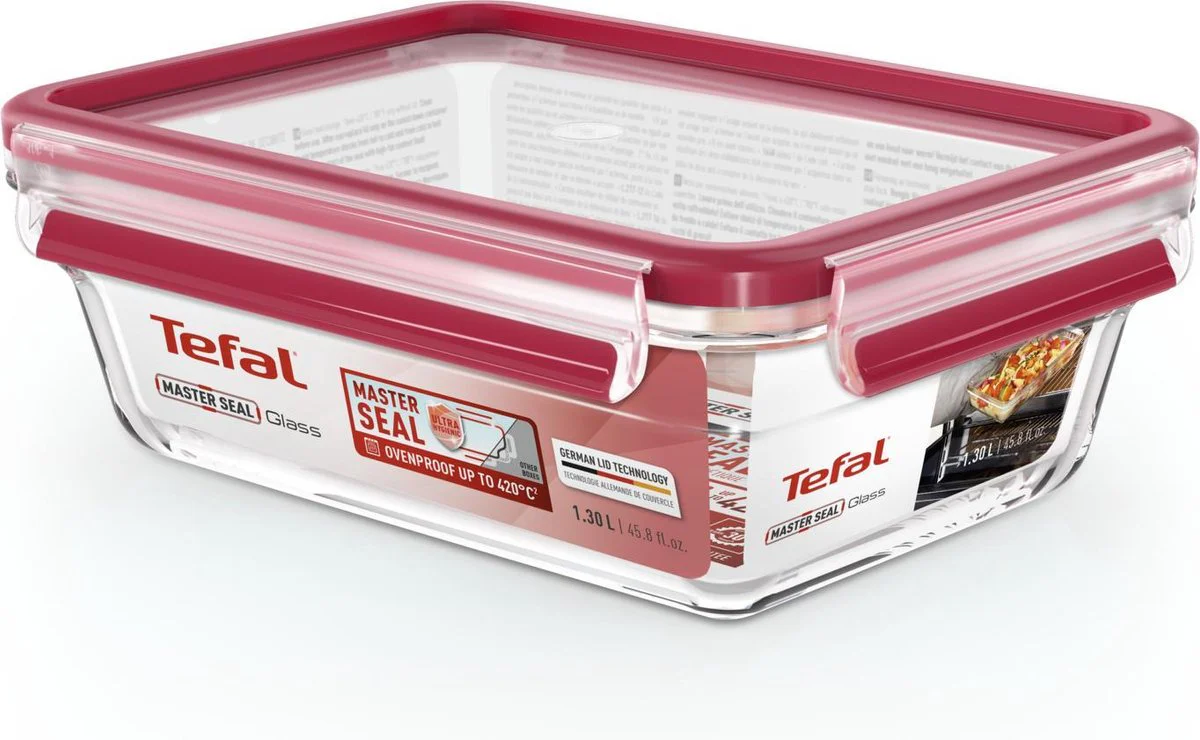 Tefal Masterseal Vershoudbakje Glas – 1,3 L