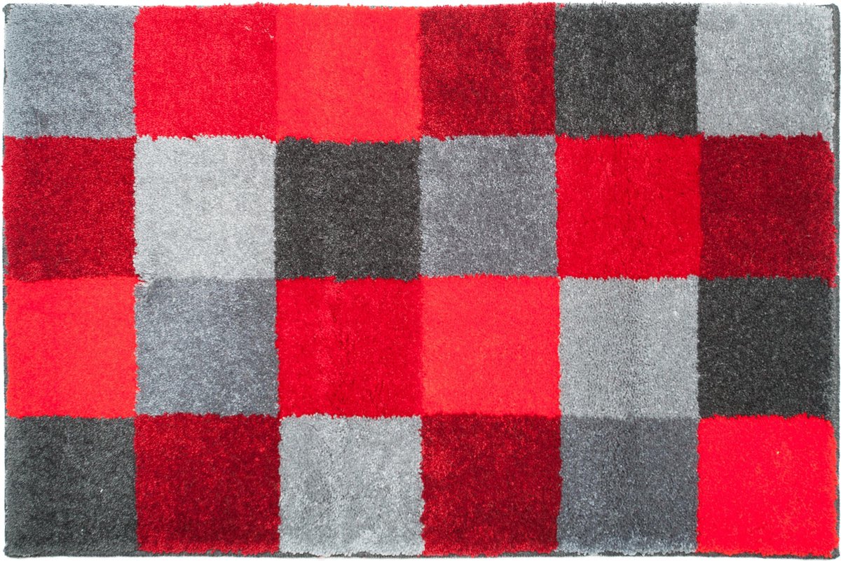 Badmat Blocks, 60×90 cm, Rood