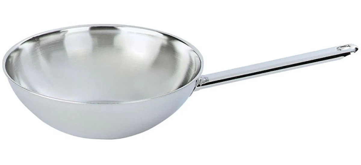 Demeyere Apollo Wok met steel 30 cm – Zilver