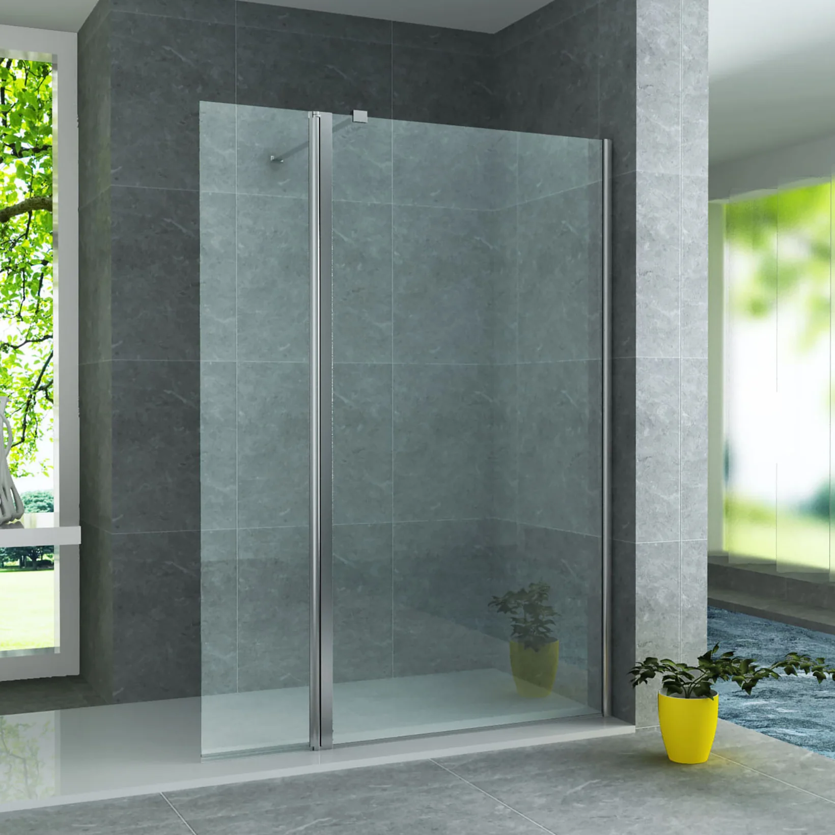 ALONI draaibare zijwand – 8 mm veiligheidsglas