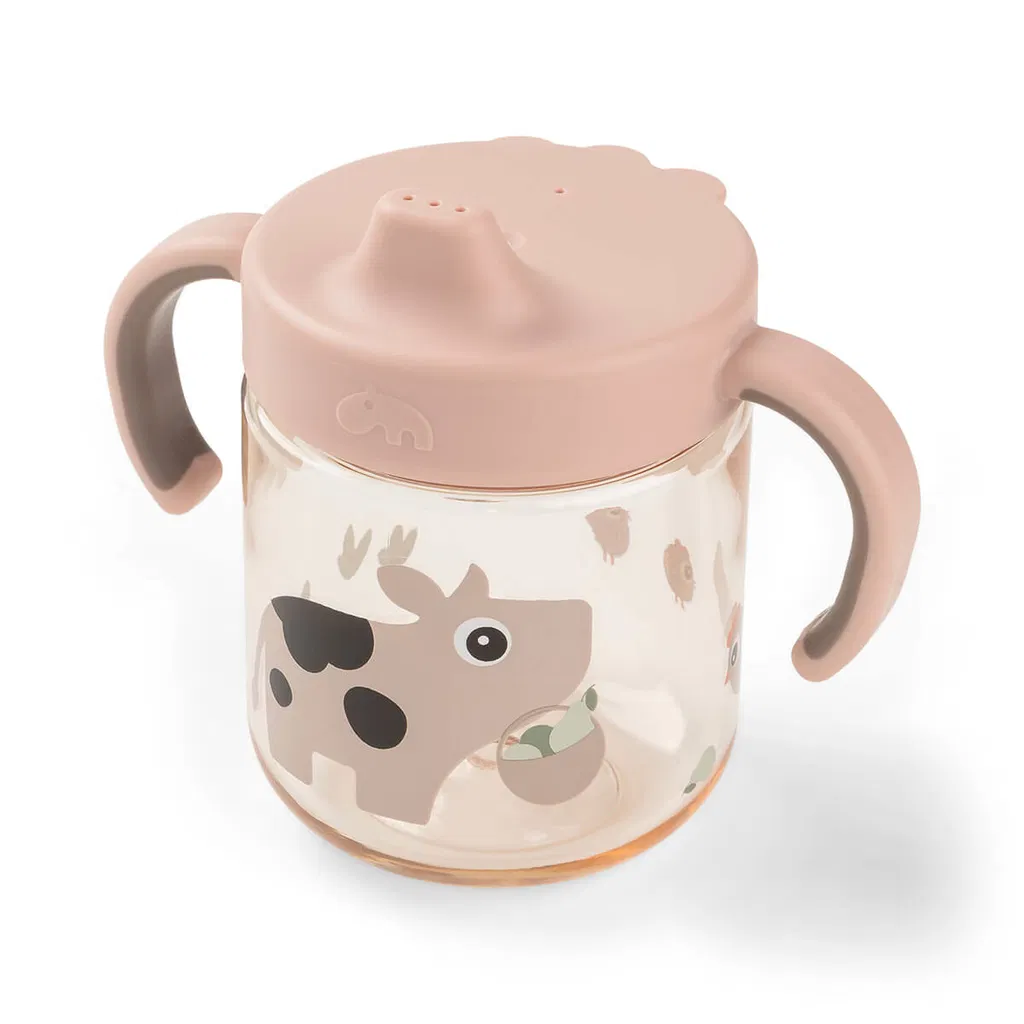 Oefenbeker – Tuitbeker met 2 handvatten – Tiny Farm – Poeder –  Done by Deer