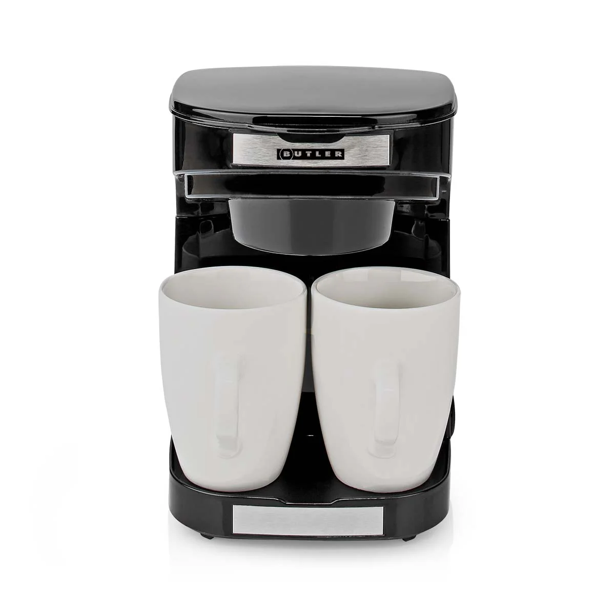 Butler 16100129 – Compact koffiezetapparaat – 2 porseleinen kopjes – 0,25 l – 450 W – Automatische uitschakeling – Zwart