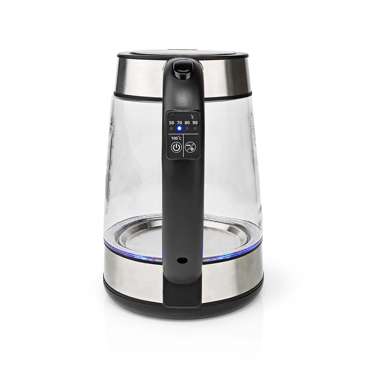 Melissa 16130311 – Digitale Elektrische Waterkoker – 1,7L – 2200W – Glas – 50/70/80/90/100°C Voorinstellingen – 360° Basis – Verborgen Verwarmingselement – Strix® Controller – Warmhoudfunctie – Droogkookbeveiliging