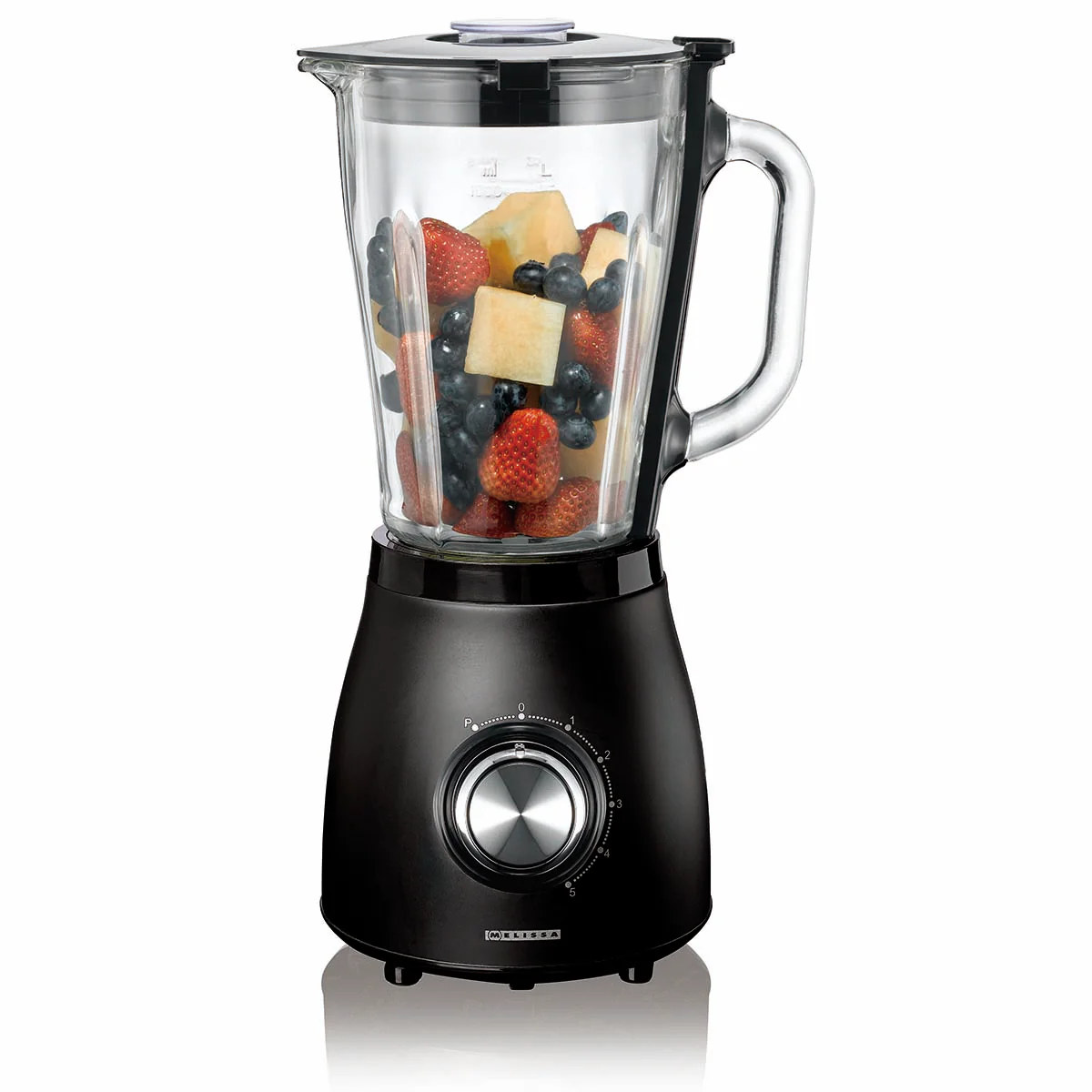 Melissa 16180133 – Blender 1,5L Glazen Kan – 500W – Mat Zwart