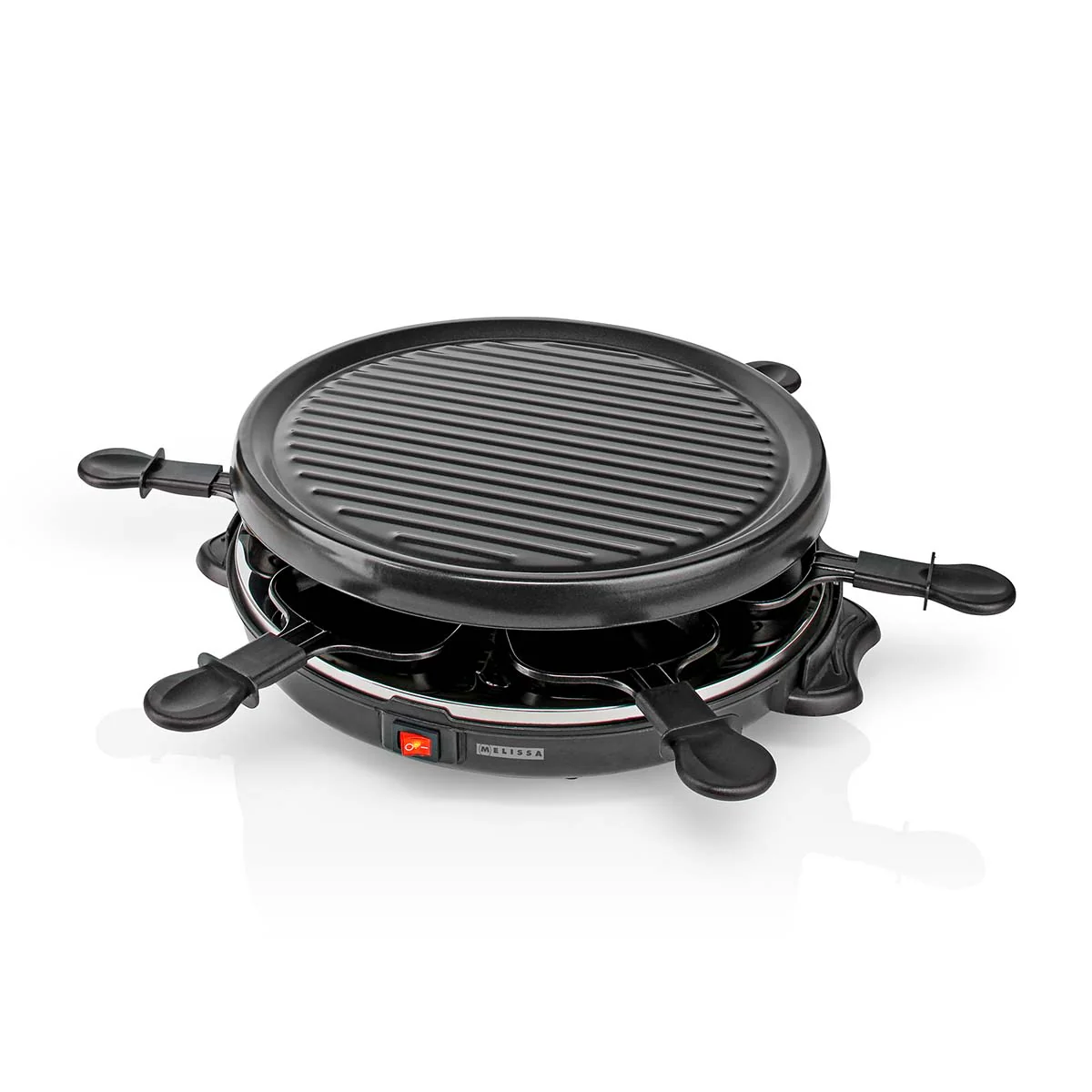 Melissa 16300032 – Raclette en Gourmetset – 6 Personen – 800 W – Ø 29 cm – Antiaanbaklaag