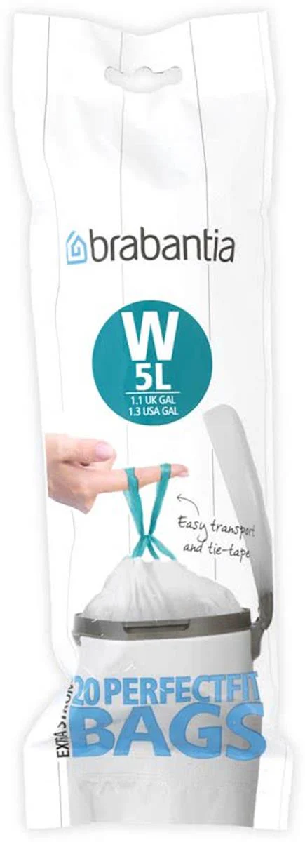 Brabantia PerfectFit Afvalzakken 5L – Code W – 20 stuks