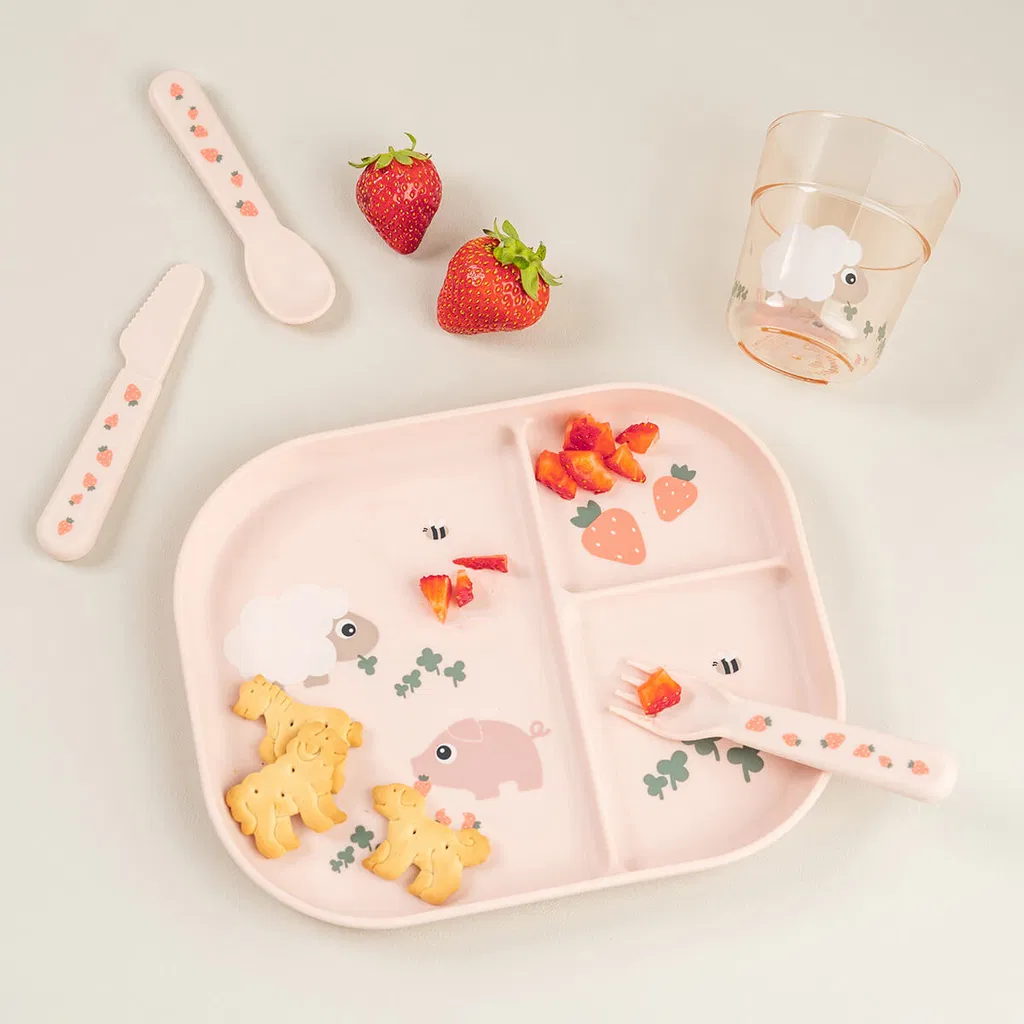 Vakken bordje – Foodie compartment plate – Tiny farm – Powder – Done by Deer