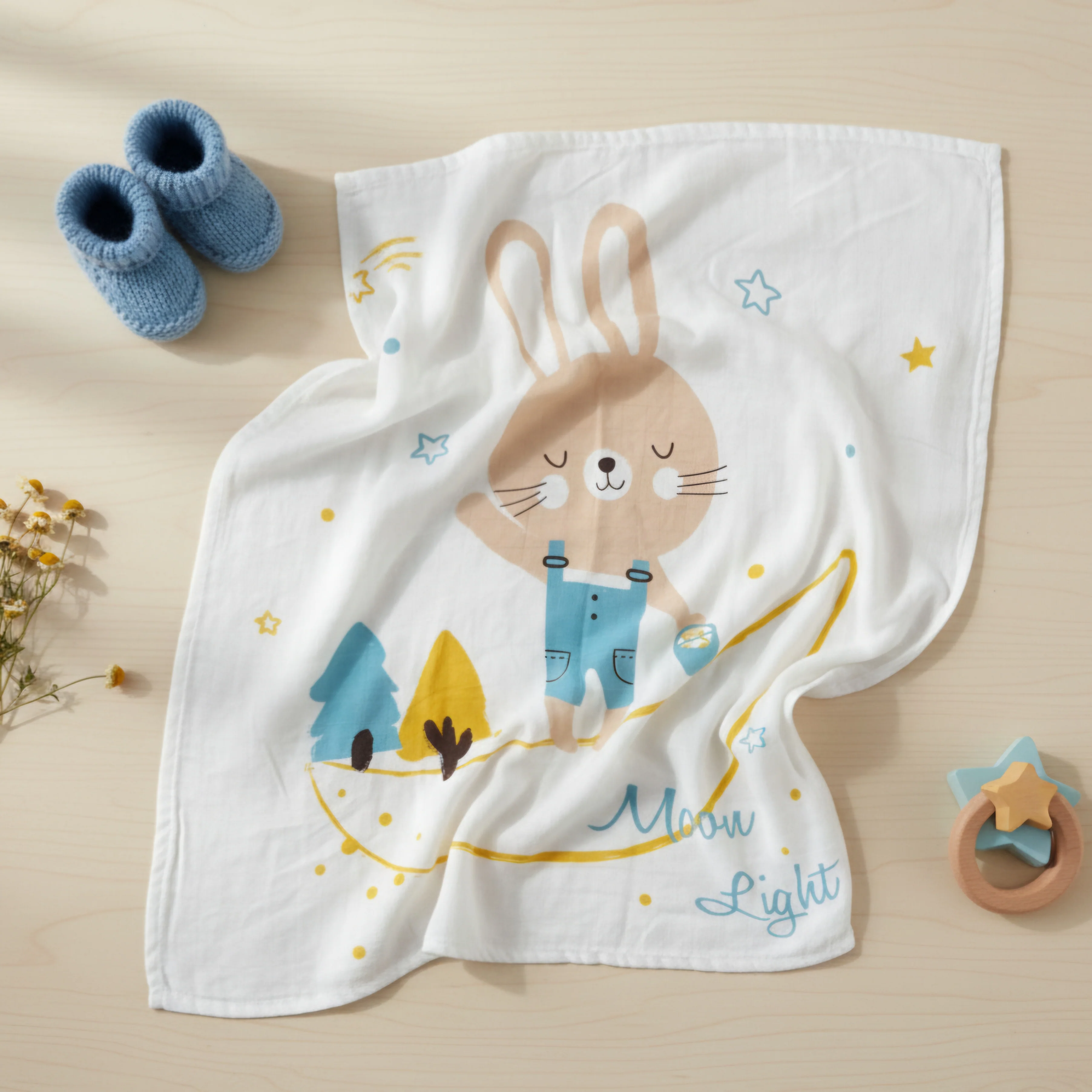 Hydrofiele Doek met Print (110×110 cm) ‘Moon Light’