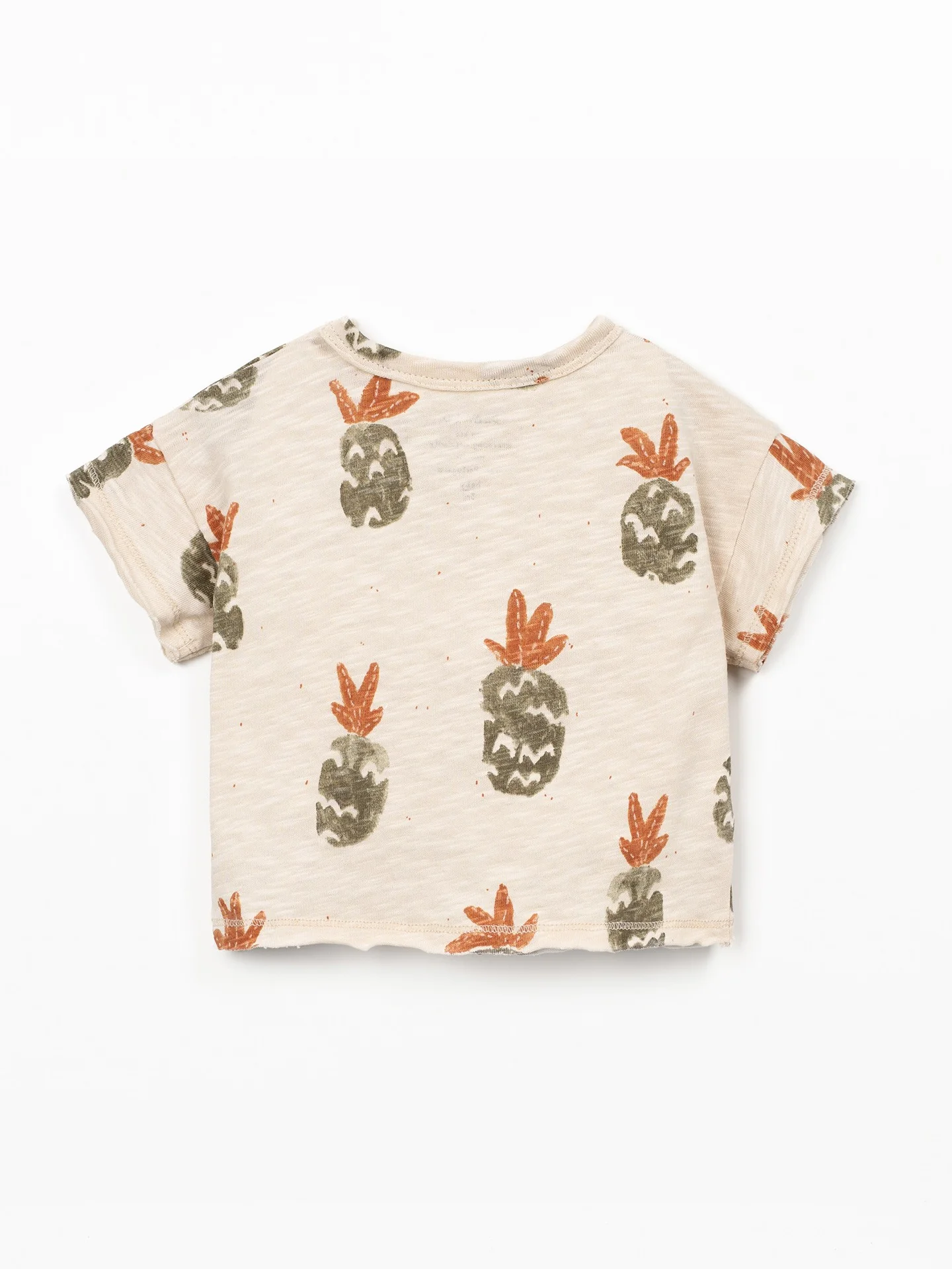 T-shirt met ananasprint – Beige – 100% biologisch katoen – Play Up