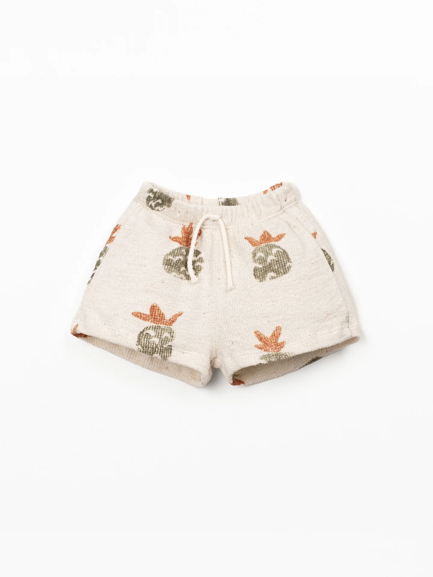 Short met ananasprint – Ecru – Regeneratief katoen – Play Up