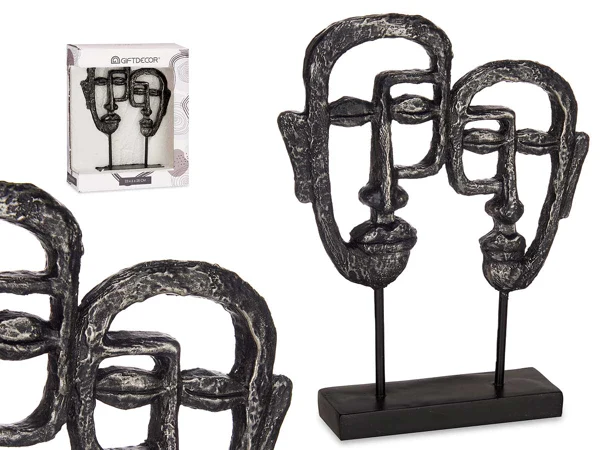 Ornament dubbelzijdig gezicht zwart/zwart