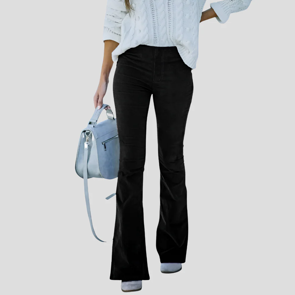 Vintage corduroy broek met hoge taille voor dames