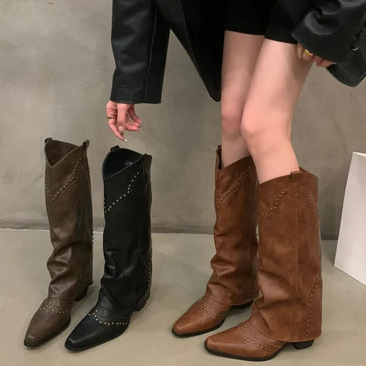 August – Knielaarzen Cowboy Laarzen Dames