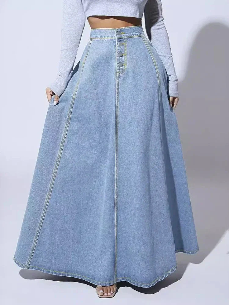 Dames Denim Rok