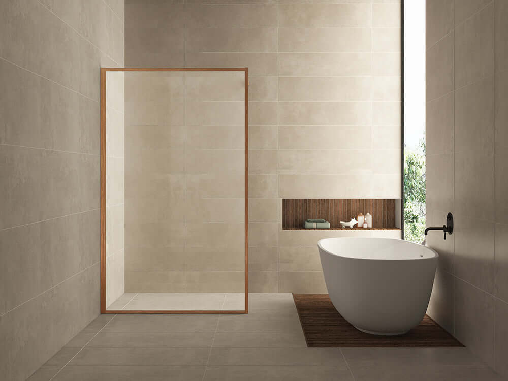 Wiesbaden Vierkante Inloopdouche 100×200 cm 8 mm Nano Coating Helder Glas Geborsteld Brons Koper