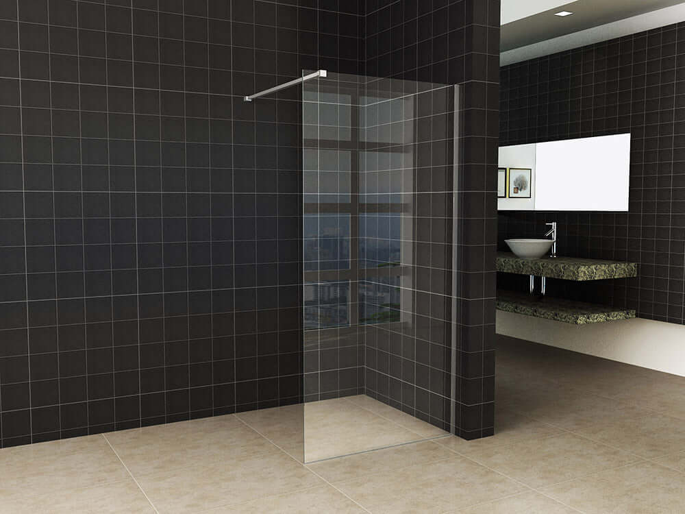 Wiesbaden Slim Inloopdouche 80×200 cm 8 mm Heldere antikalkcoating (exclusief profiel)
