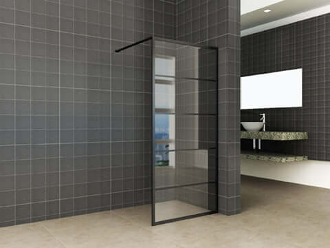 Horizon Inloopdouche Wiesbaden 90X200 Cm met Mat Zwart Rooster en Nano Glas