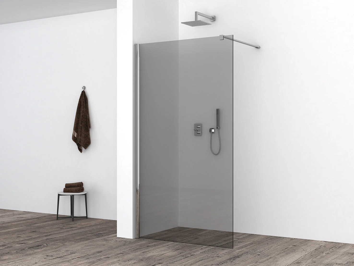 Comfort inloopdouche 1000 x 2000 x 10 mm nano rookglas/chroom