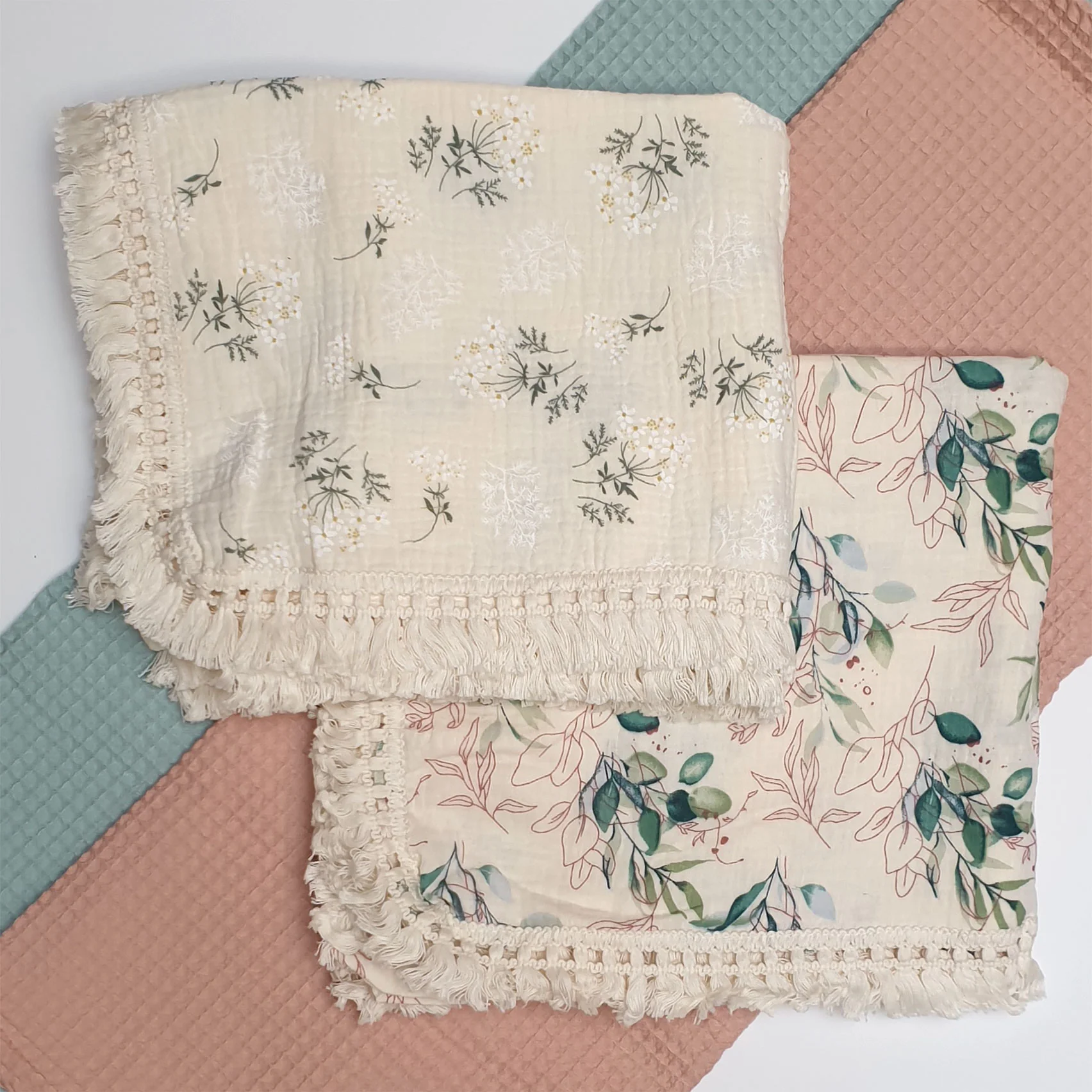 Doek met Botanische Print (100×120 cm)