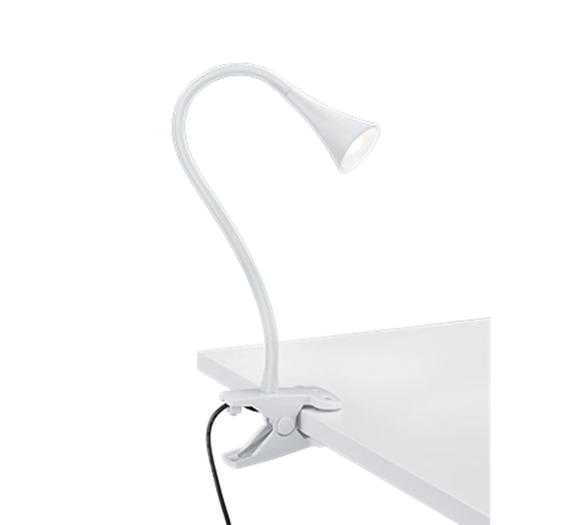 Trio Viper LED klemlamp wit, flexibel en verstelbaar
