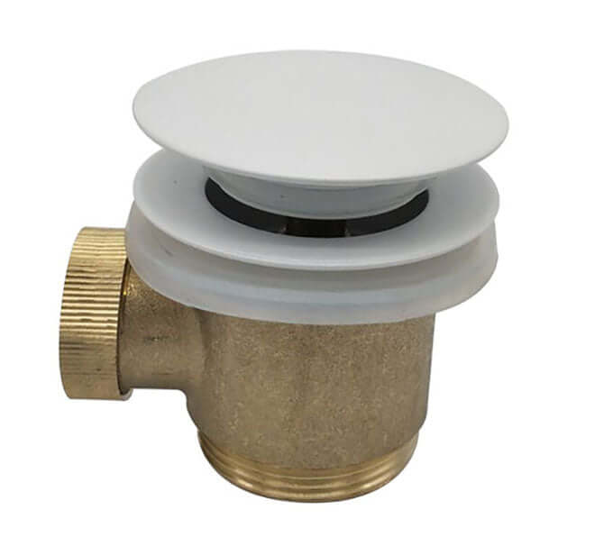 Luxe complete 5/4″ losse clickwaste voor vrijstaand bad, glanzend wit Wiesbaden
