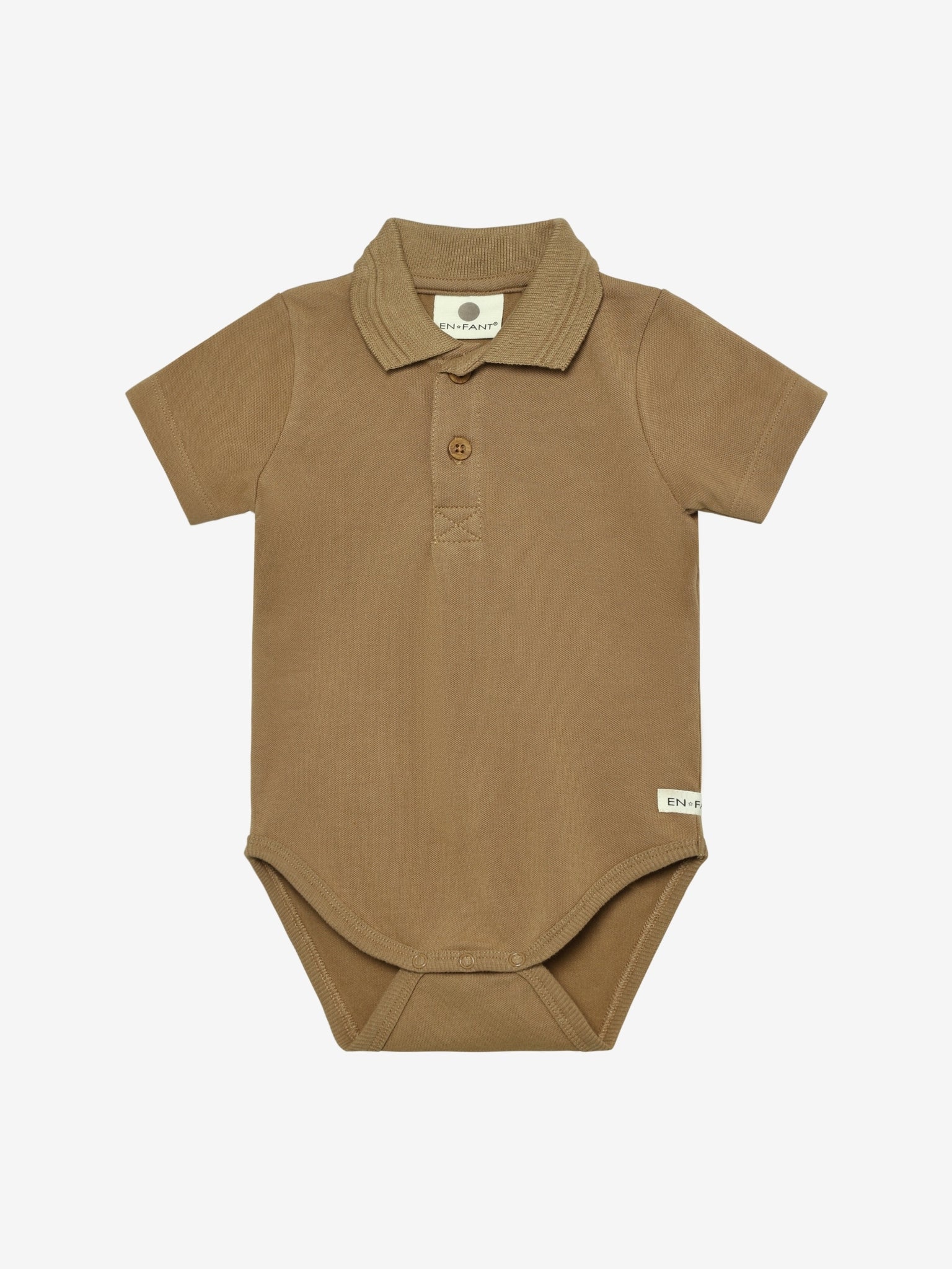 Korte Mouwen Polo Romper – Biologisch katoen – Tiger’s Eye – En Fant