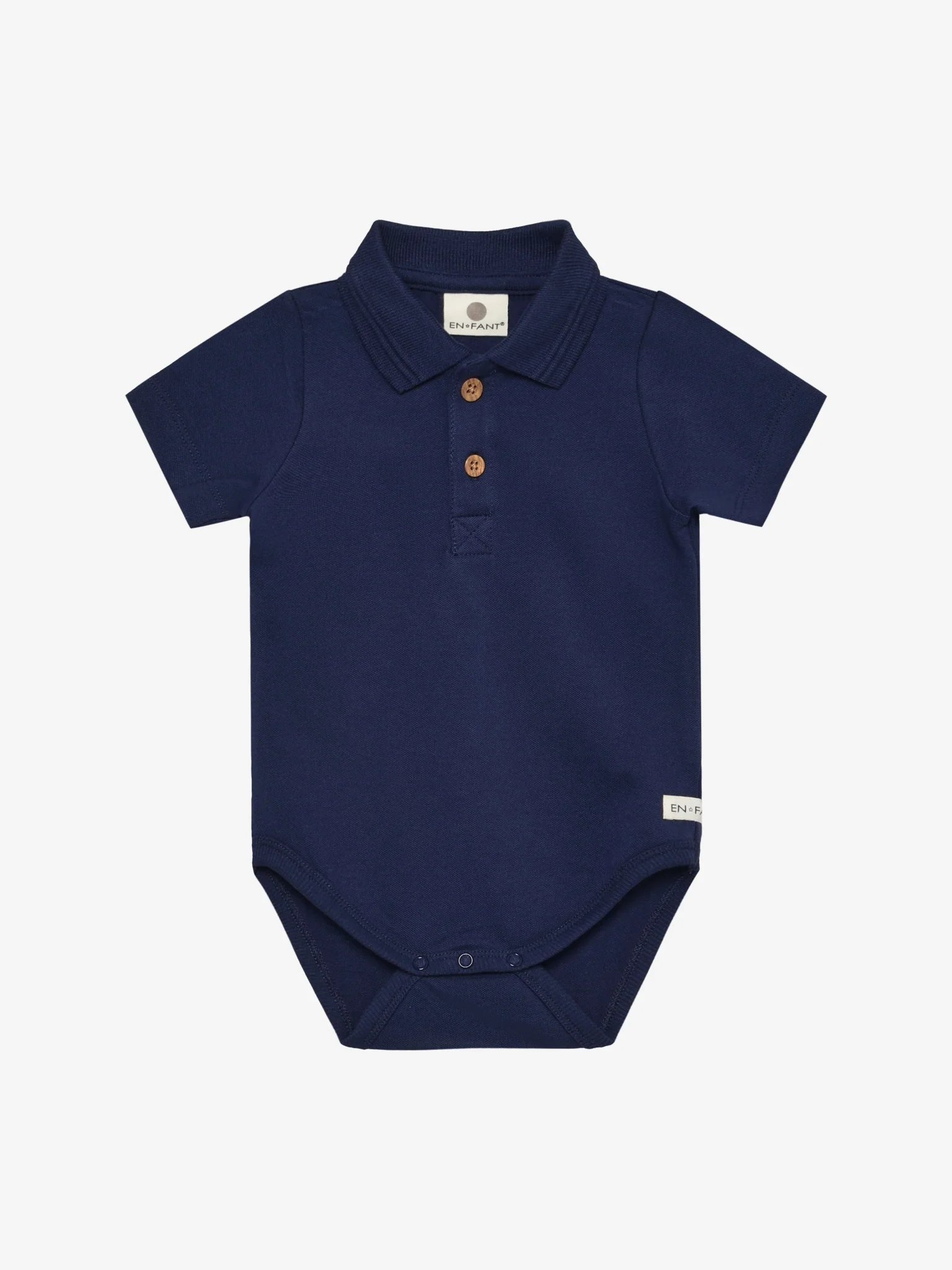 Korte Mouwen Polo Romper – Biologisch katoen – Medieval Blue – En Fant