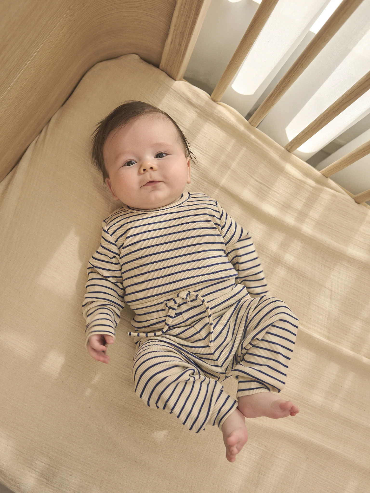 Gestreept Broekje – Rib Stripe Pants – Medieval Blue – Katoen – En Fant
