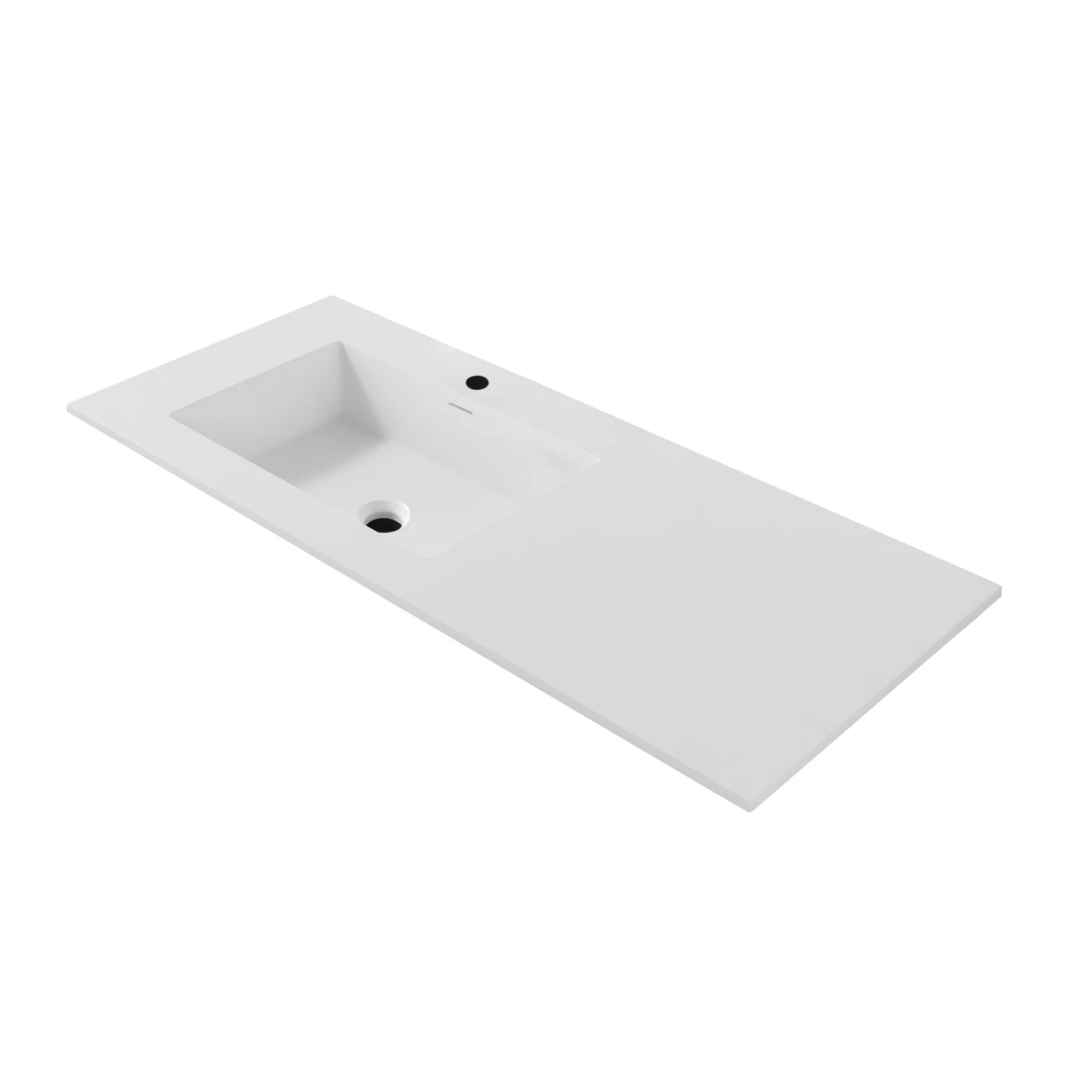Wonda Square Slim wastafel – 1 wasbak links – kunstmarmer