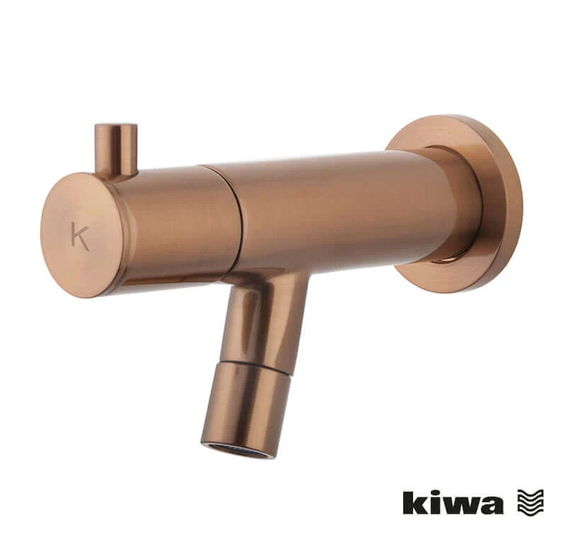 Amador fonteinkraan met muurbevestiging Kiwa 1/2” geborsteld brons koper PVD