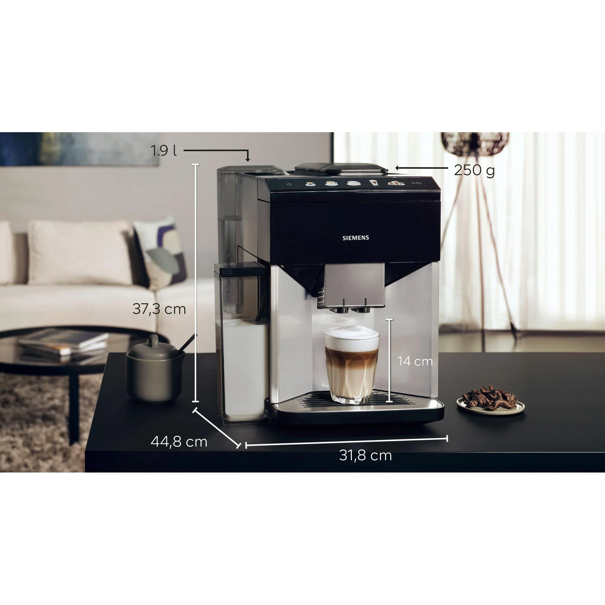 Siemens TQ513R01 - EQ500 - Espresso volautomaat - Zilver/Piano black - Waterreservoir - Afbeelding 3