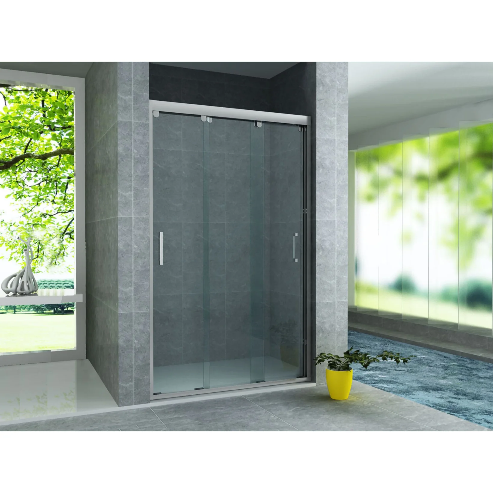 ALONI 3-Delige Nis Schuifdeur – 8 mm Veiligheidsglas