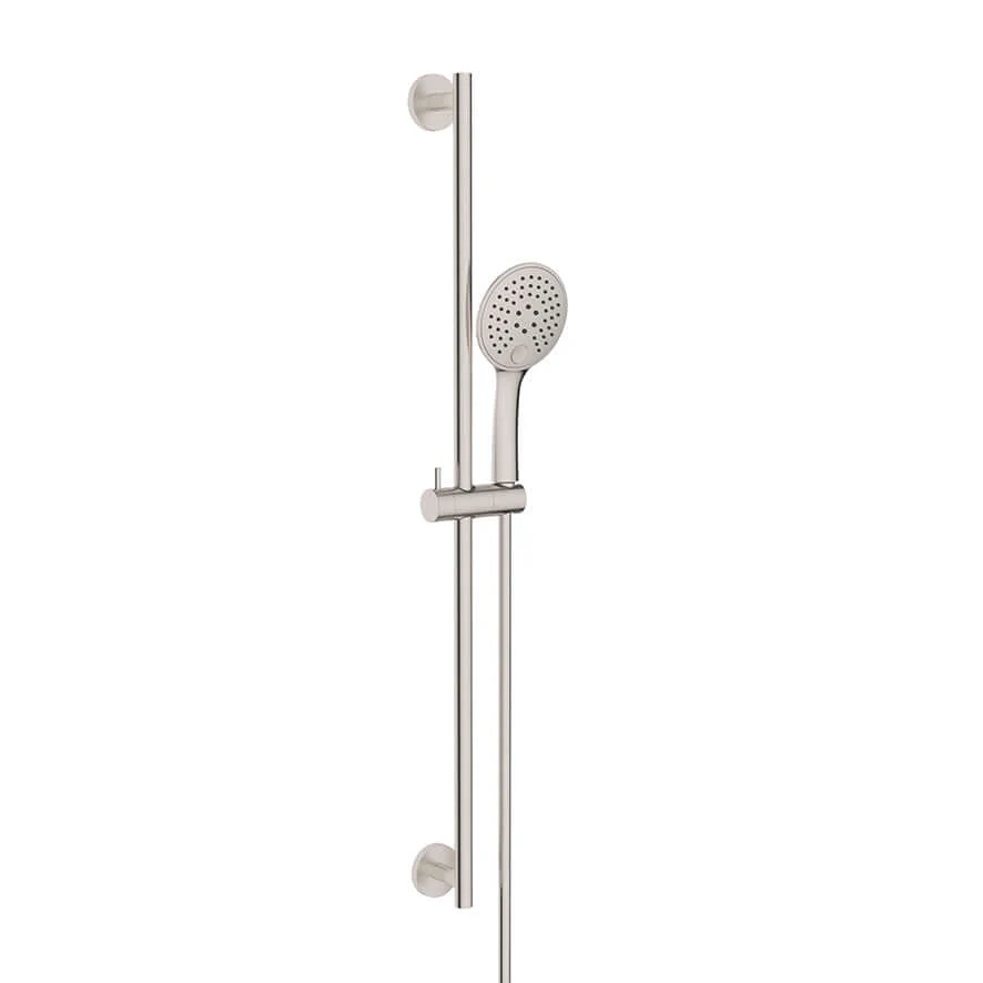 Wiesbaden Remi Schuifstangset met handdouche 3 standen 150 cm geborsteld staal