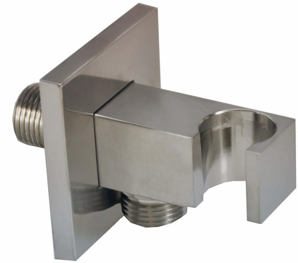 Rombo Handdouchehouder Wiesbaden met 1/2 Inch Aansluiting en Plug-On RVS Look
