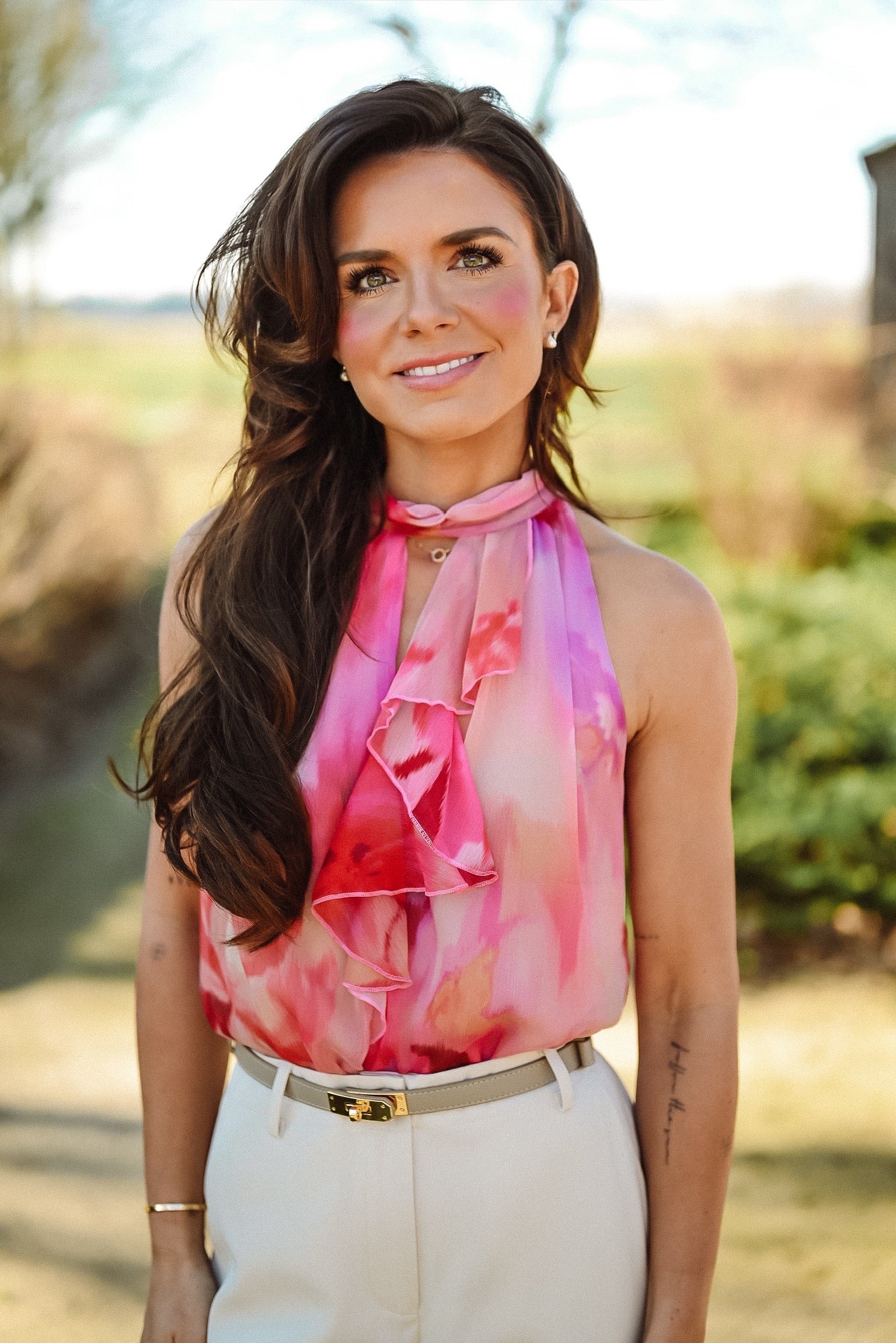 EVELYN TOP PINK MELANGE