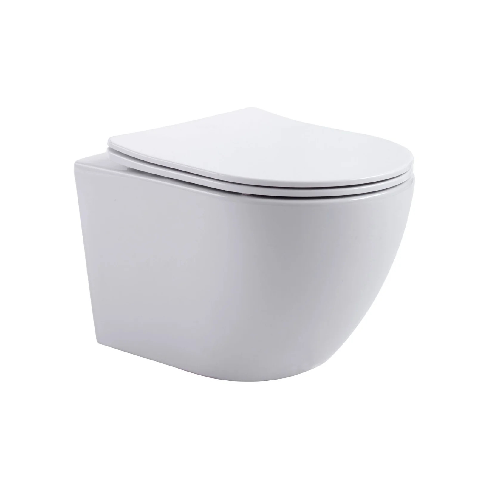 Aloni Pro Hangtoilet Randloos Tornado Flush – Compact 49 cm – Met Softclose Zitting – Wand WC