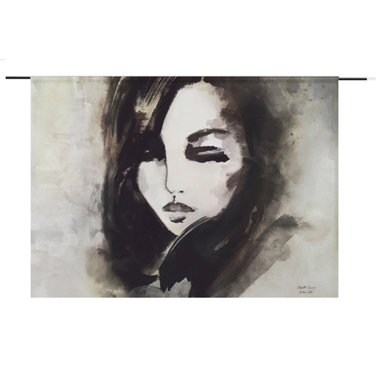 Urban Cotton Wandkleed Her 110×80 cm – Zwart