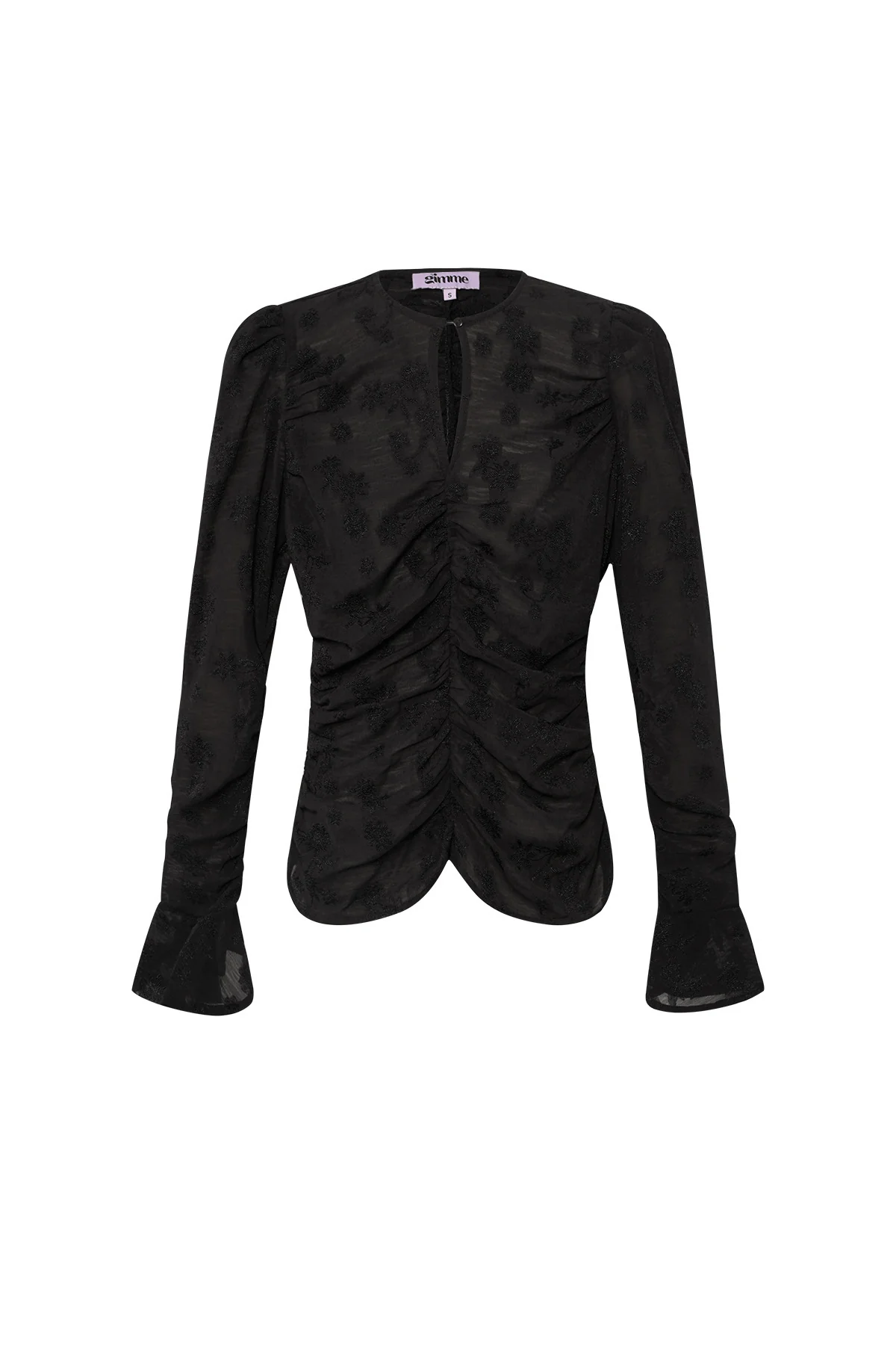 Polyester Vrouwen Lange Mouw Top Gerimpeld Ontwerp