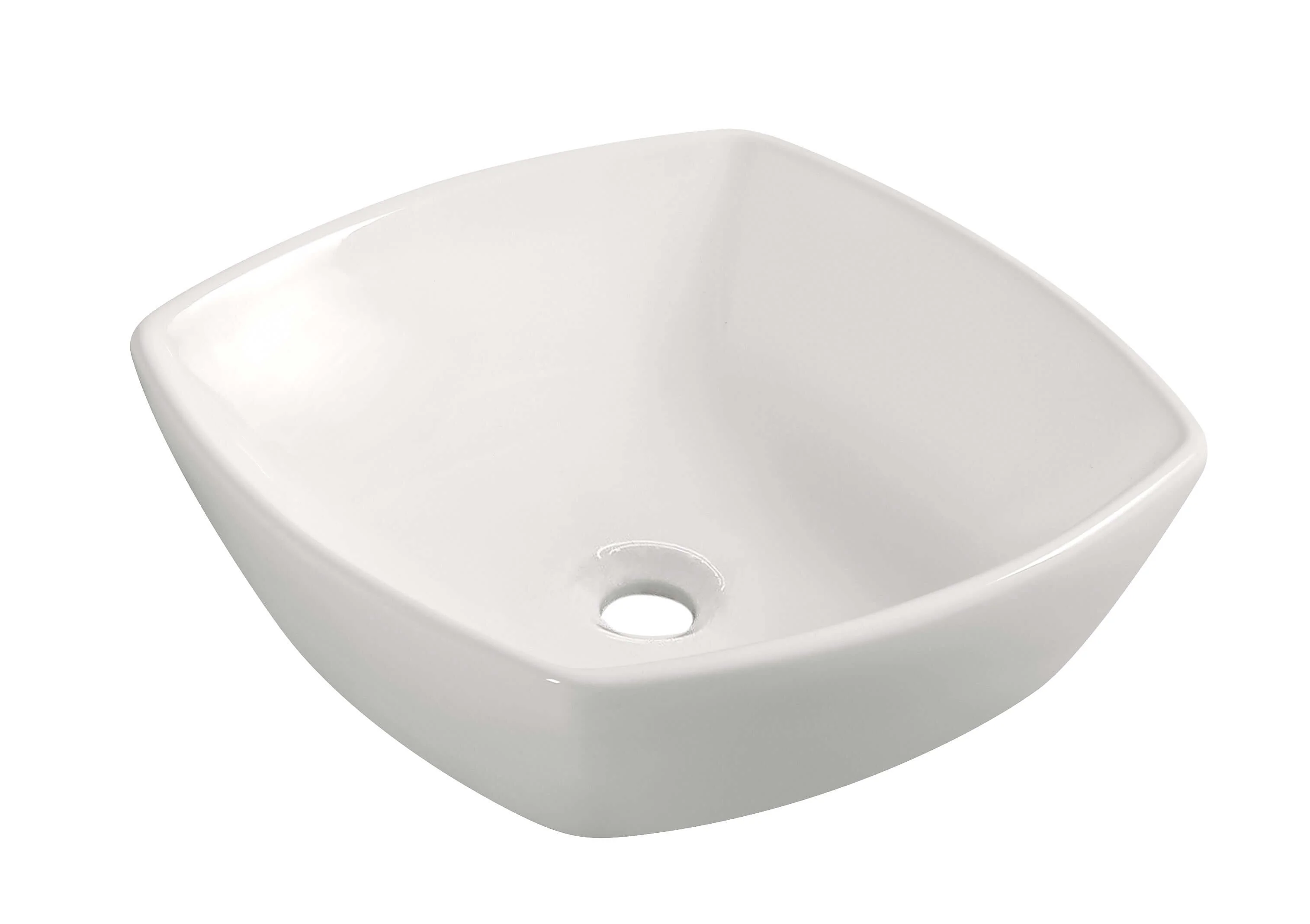 Plaza Keramische Opzetwastafel Wiesbaden 42×42 cm Wit (Zonder Overloop)