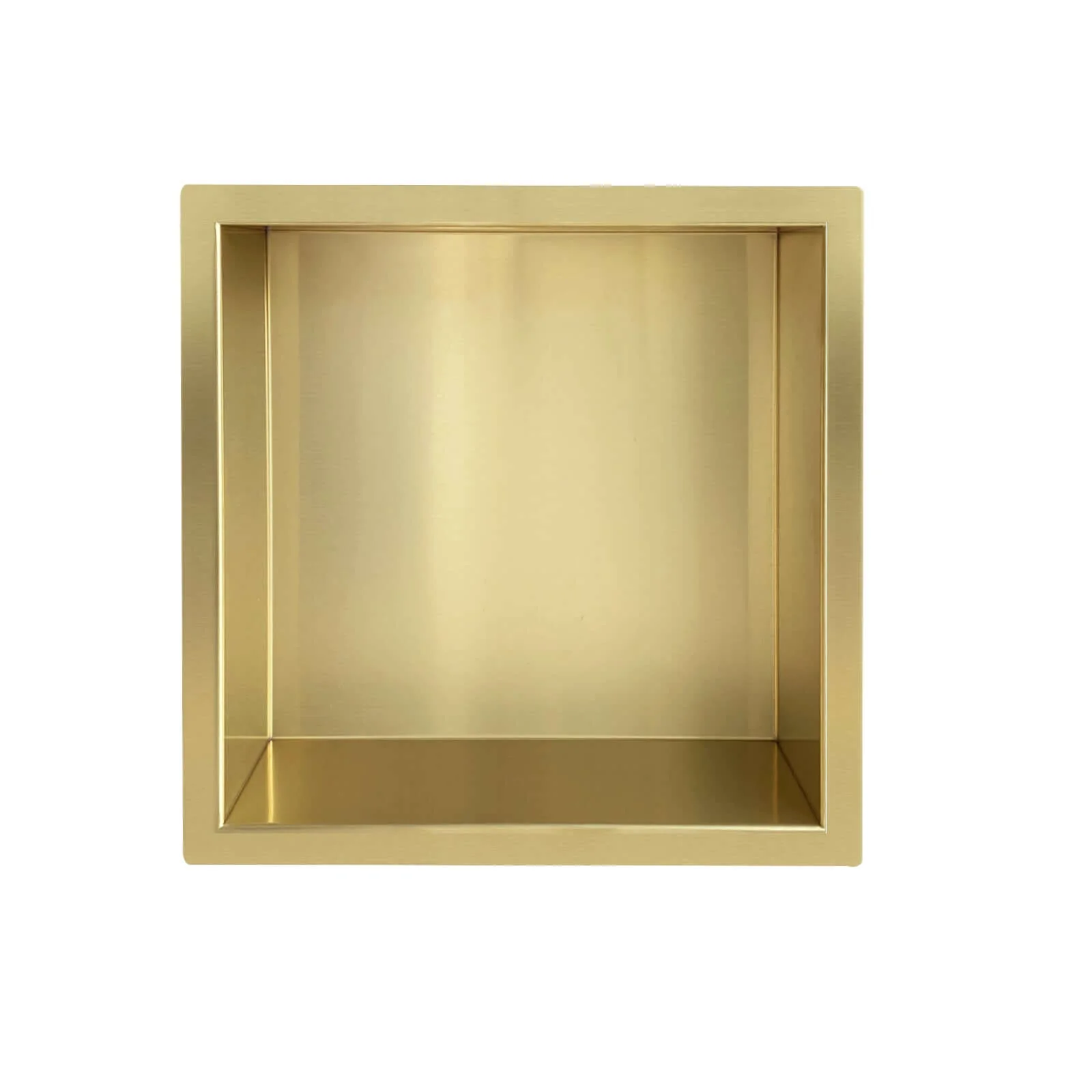 Demis inbouwnis 30 x 30 x 7 cm geborsteld messing PVD