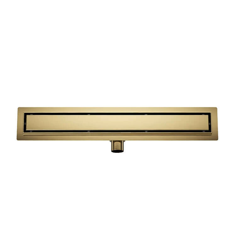 Doucheafvoer Wiesbaden met Tegelrooster en Flens Suus 100×7 cm Geborsteld Messing