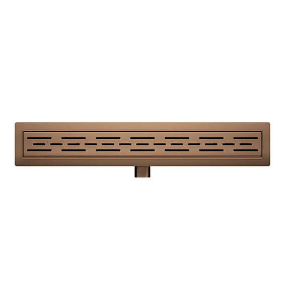 Doucheafvoer Wiesbaden met flens 70X7cm, 6,7cm diep in geborsteld bronskoper