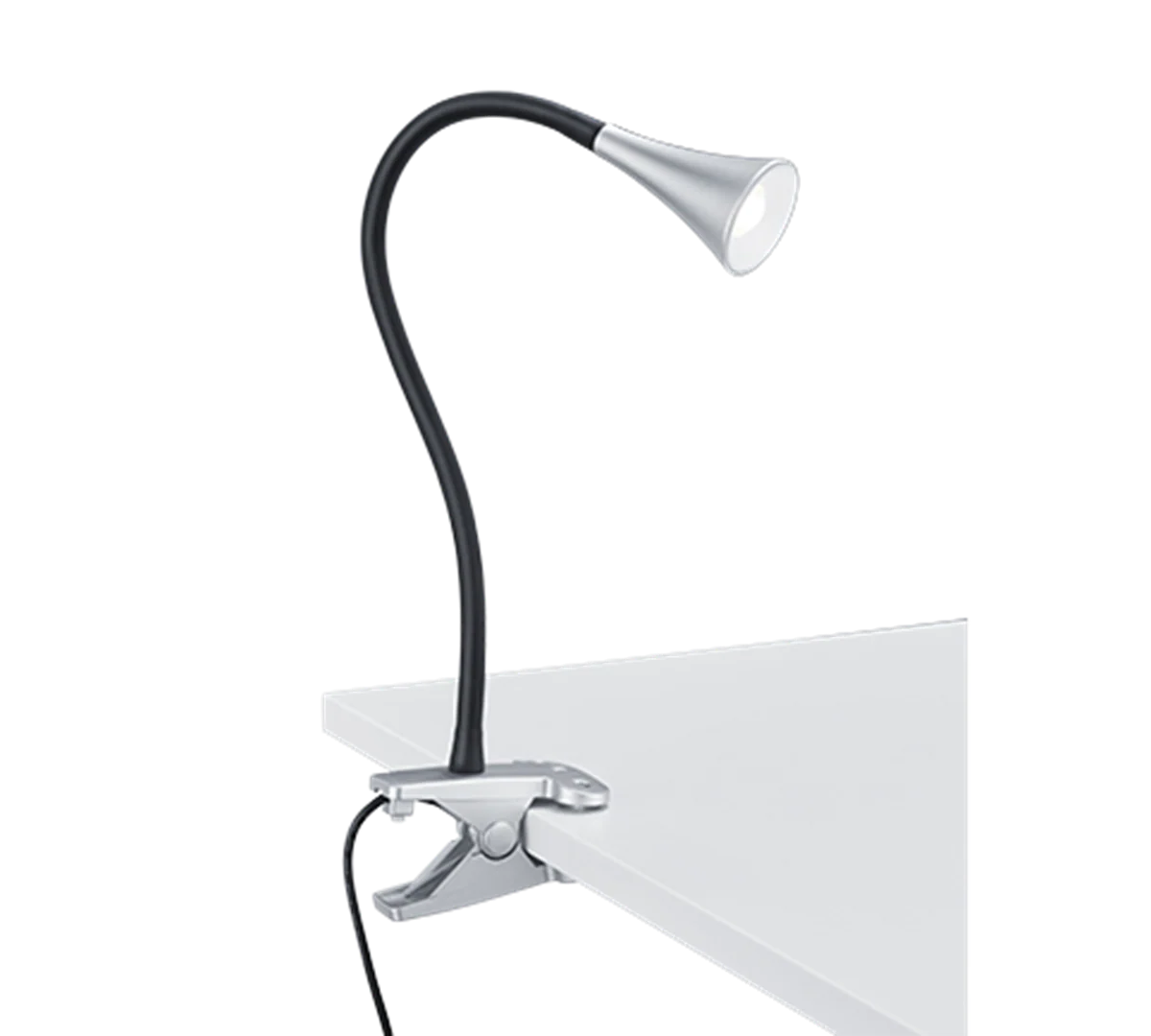 Trio Viper klemlamp LED – grijs, verstelbaar