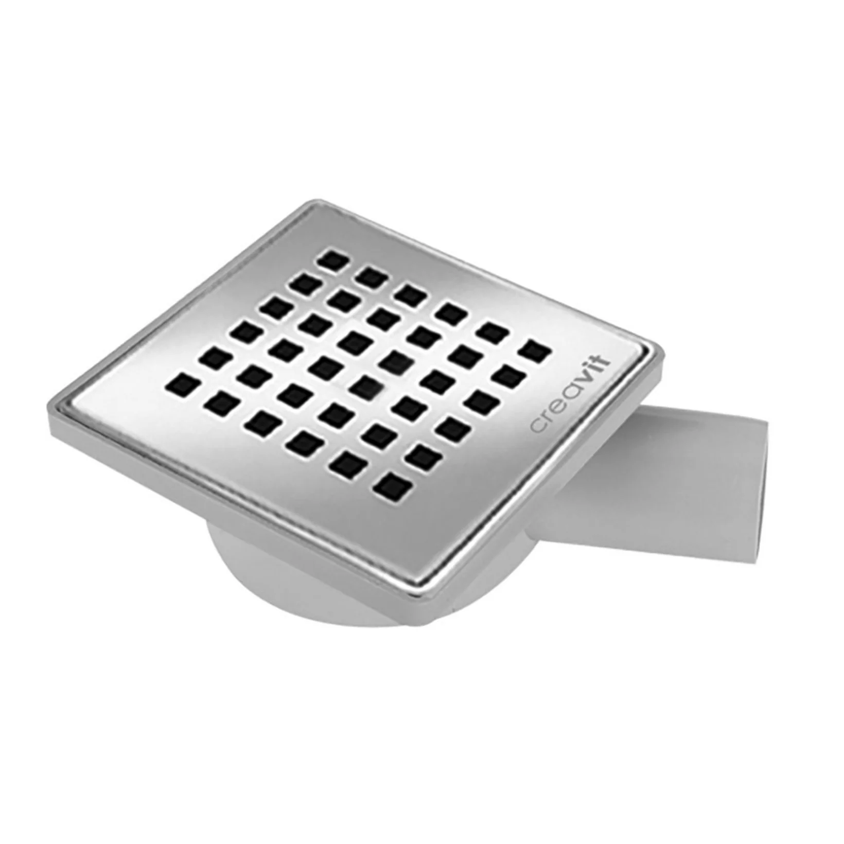 Doucheput PVC met Inox Rooster – Horizontale Uitgang – Ø50 mm