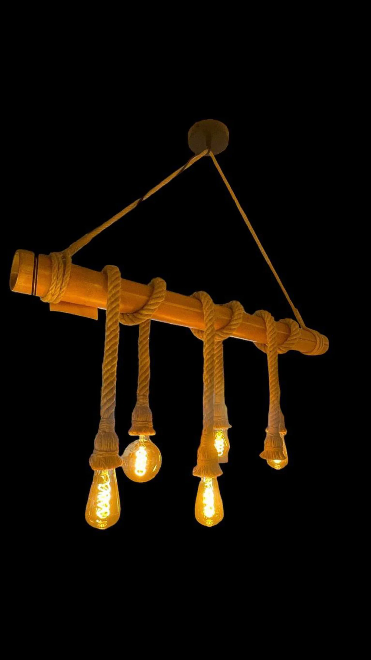 Touwen Hanglamp Bamboe