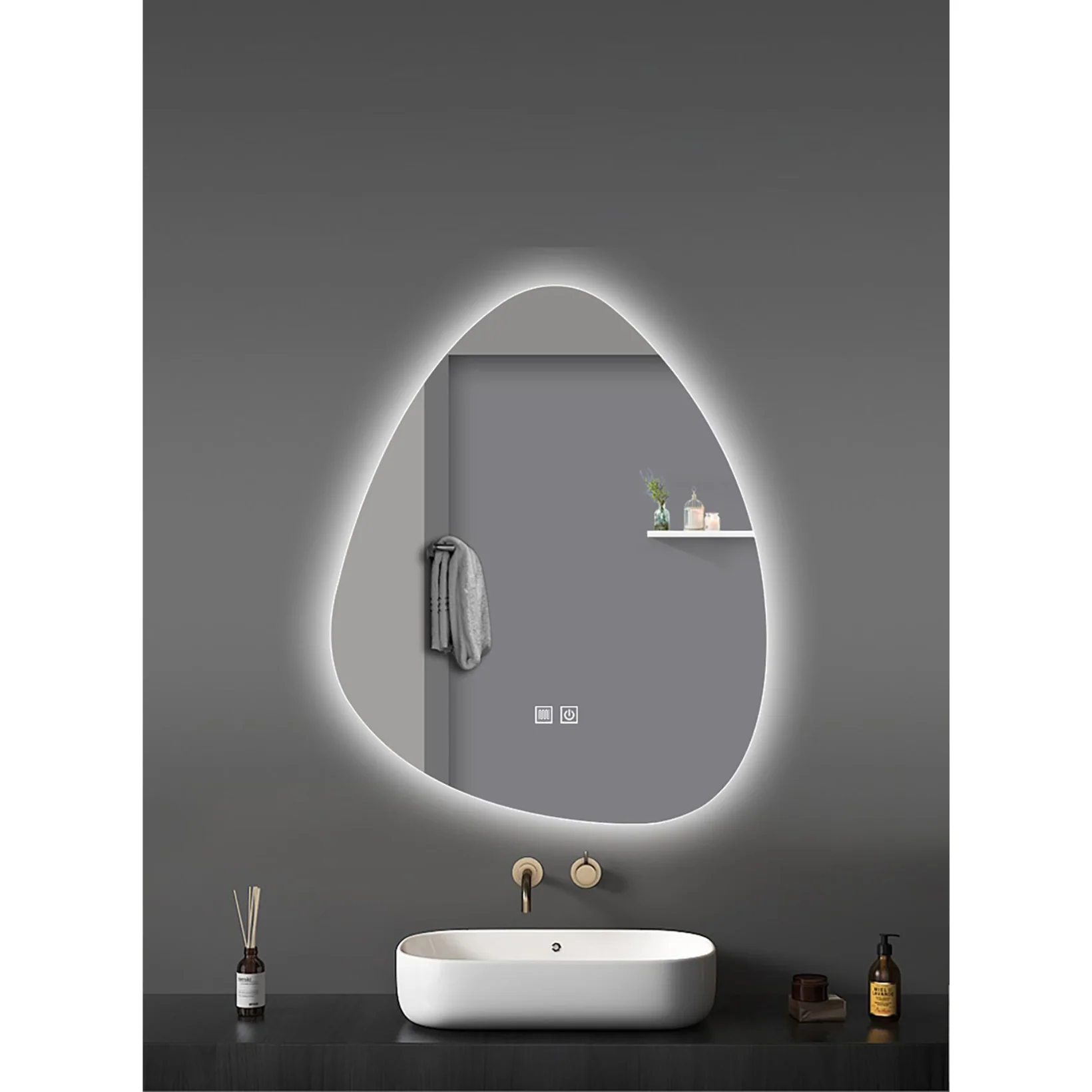 ALONI UOVO LED-SPIEGEL MET VERWARMING & ANTI-CONDENS (100x60CM)
