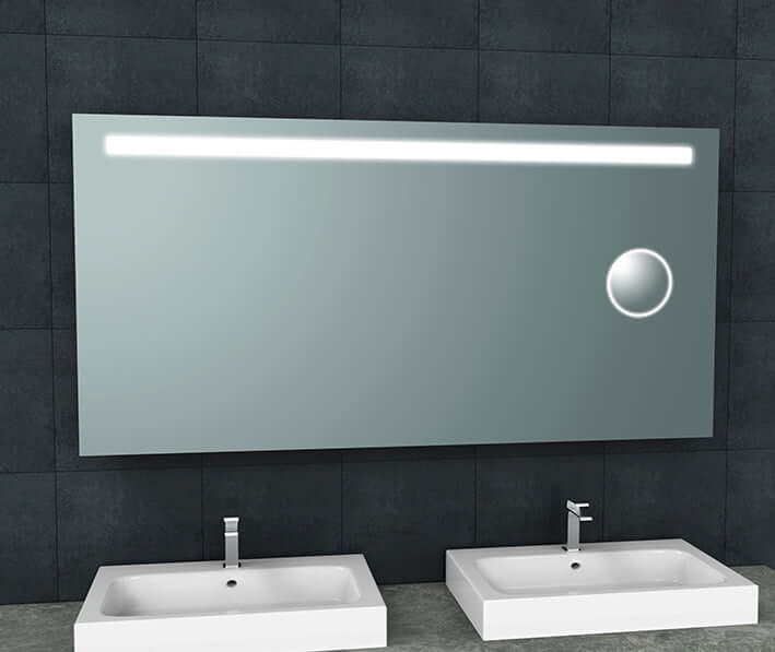 Tigris Spiegel Wiesbaden met LED-verlichting en Scheerspiegel 160X80Cm