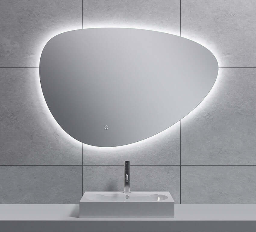Uovo Organische Dimbare LED Verlichting Condensvrije Spiegel Wiesbaden 90 cm
